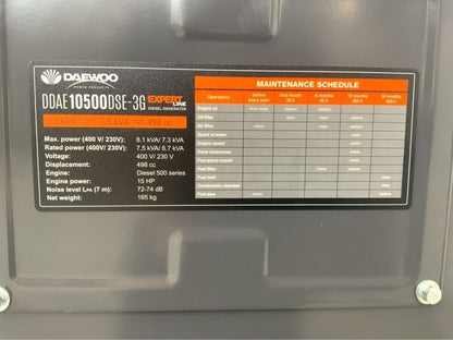 8.1kvA power generator / emergency power Daewoo DDAE10500DSE-3G - diesel