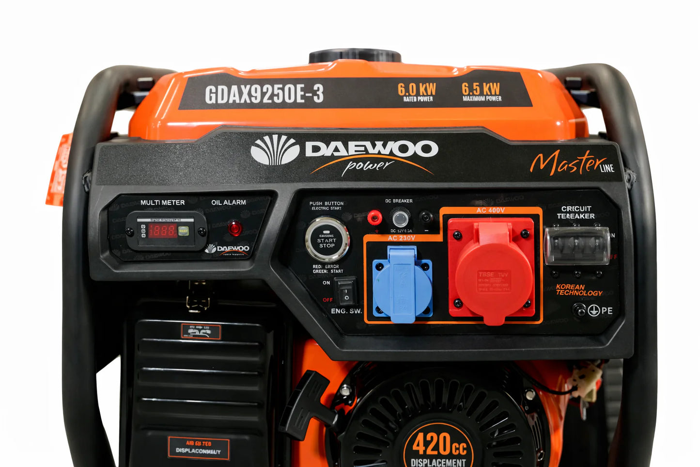 GDAX9250E-3 Daewoo power generator 6.5 kW - 230/400 V petrol generator with electric start & AVR 